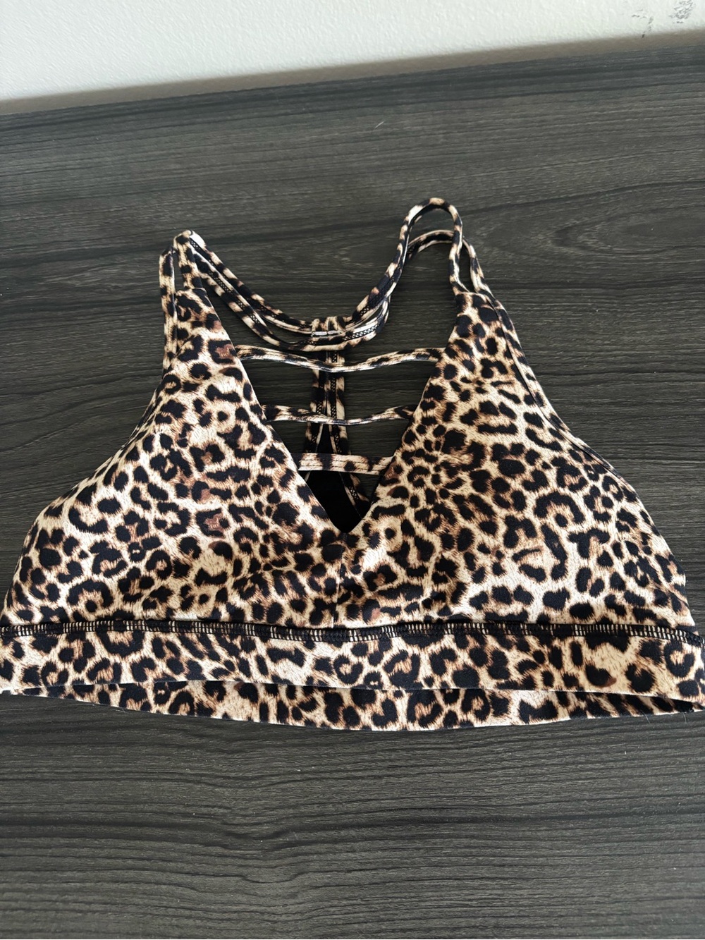 ZYIA Leopard Print Strappy Bralette Top - Black, Brown, Cream